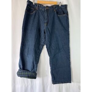 Croft & Barrow Mens Flannel Lined Jeans 40x29 Blue Classic Fit‎ Cotton Casual